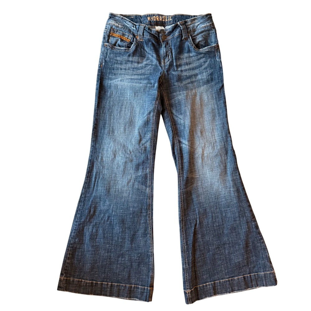 Hydraulic Y2K Low Rise Flare Jeans Blue Denim Bell Bottom Stretch 11/12